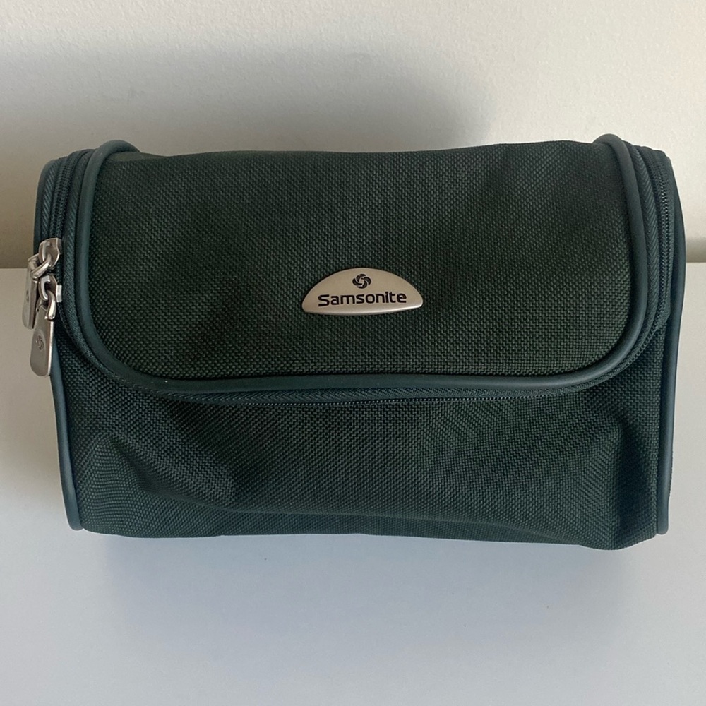 Samsonite Small Double Zip Toiletry Bag Forrest Green Classic Travel Kit